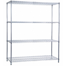 Stationary Adjustable Wire 4 Shelf Linen Rack - 24